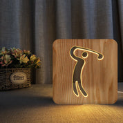 TKS golf wooden gift with light