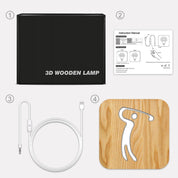 TKS golf wooden gift with light