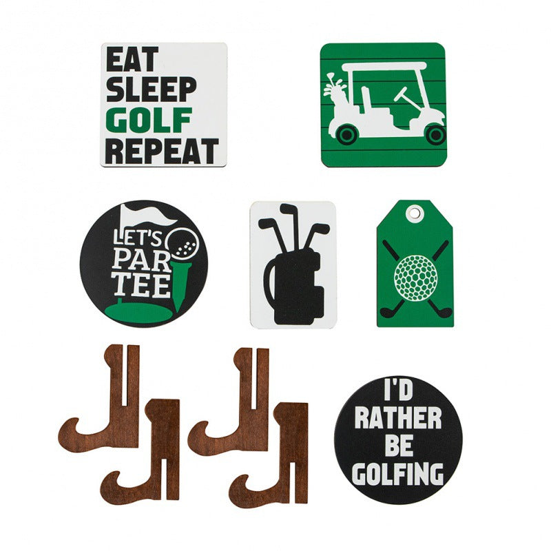 Golf  wooden desktop ornament