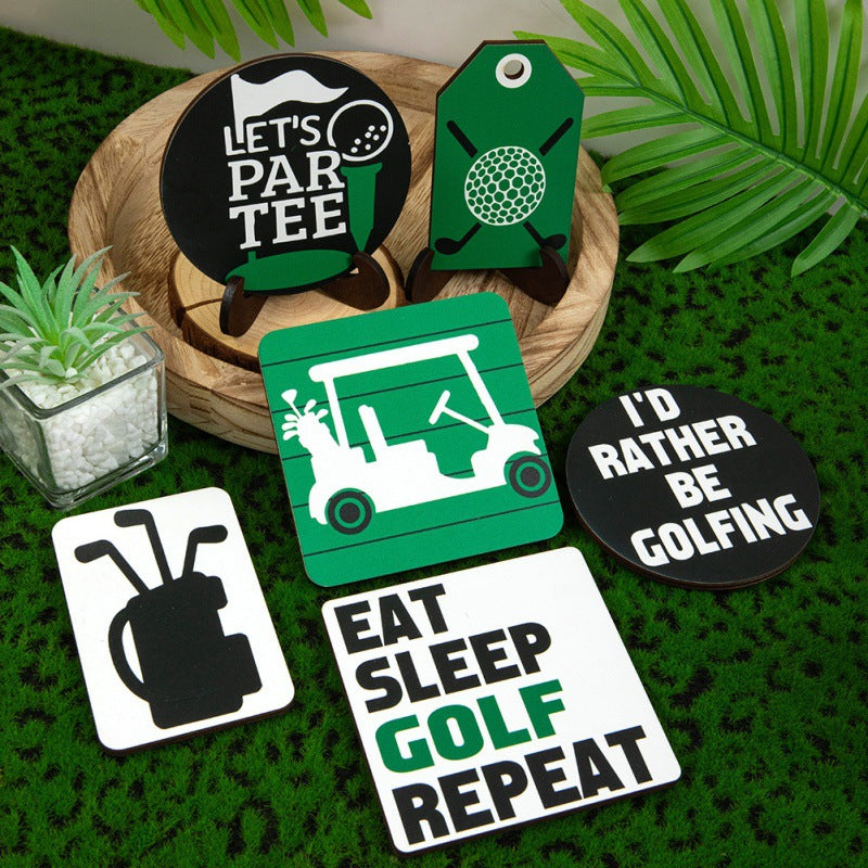 Golf  wooden desktop ornament